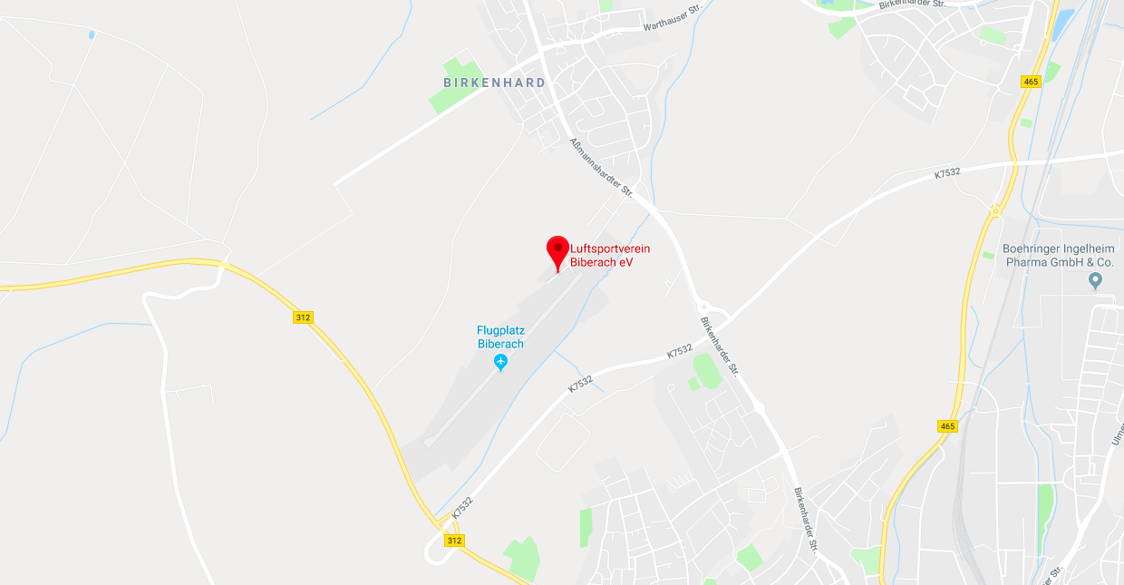 Anfahrt Fluplatz Biberach